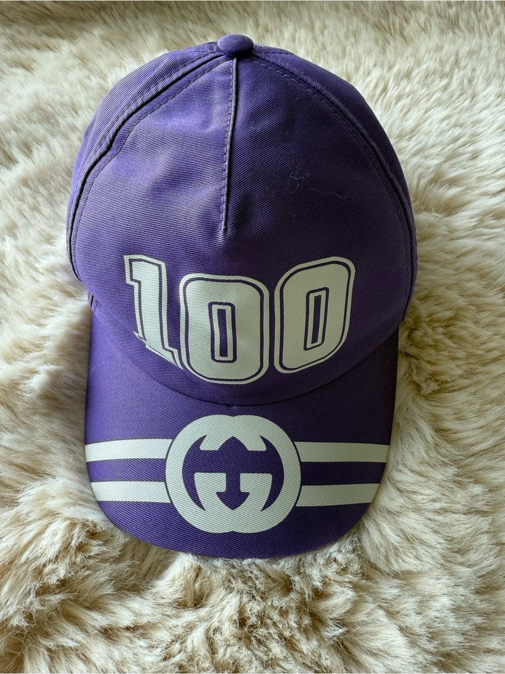 Gucci Purple '100' Logo Baseball Cap